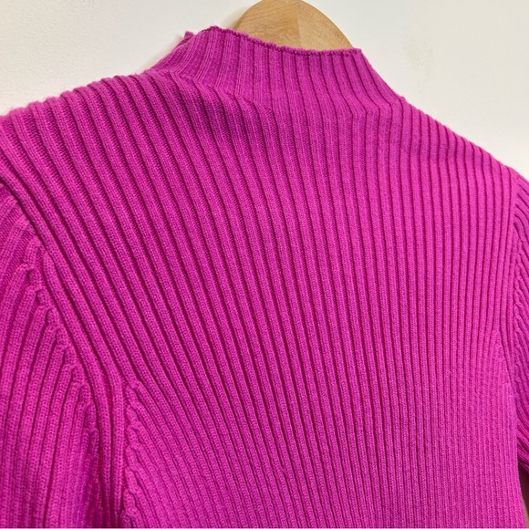 Zara Fuchsia Hot Pink Cropped Mock Neck Sweater - Picture 5 of 9